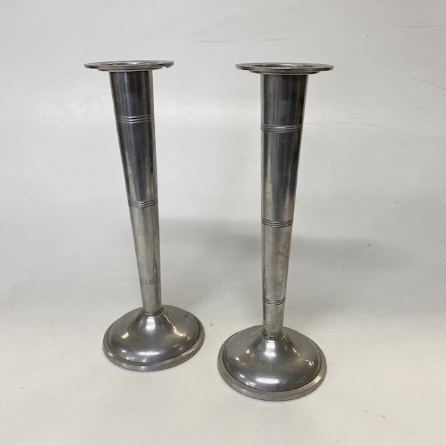 CANDLESTICK, Pair - Silver Fluted